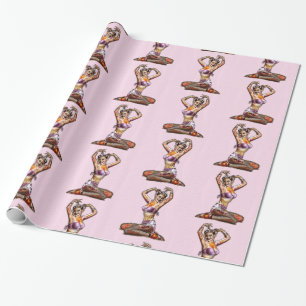 Zombie-Button oben Geschenkpapier