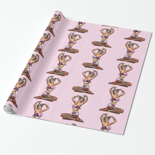 Zombie-Button oben Geschenkpapier (Ungerollt)