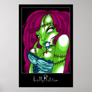 Zombie Button-oben Poster