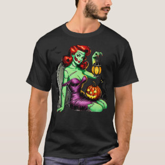 Zombie Button-up Girl Halloween T-Shirt