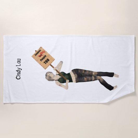 Zombie Button Up Girl Protest I Beach Handtuch (Vorderseite)