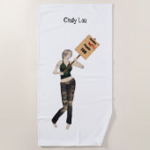 Zombie Button Up Girl Protest I Beach Handtuch (Vorderseite)