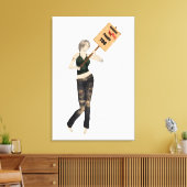 Zombie Button Up Girl Protest I Canvas Print Leinwanddruck (Insitu (Wohnzimmer))