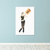 Zombie Button Up Girl Protest I Canvas Print Leinwanddruck (Insitu (Holzboden))