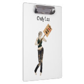 Zombie Button Up Girl Protest I Clipboard Klemmbrett (Rechts)