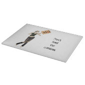 Zombie Button Up Girl Protest I Cutting Board Schneidebrett (Ecke)
