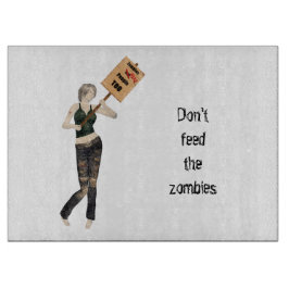 Zombie Button Up Girl Protest I Cutting Board Schneidebrett