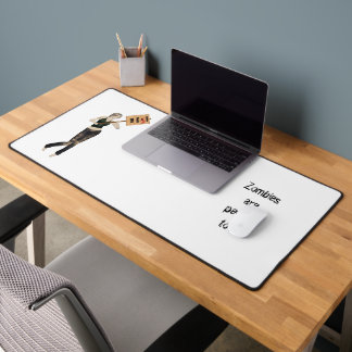 Zombie Button Up Girl Protest I Desk Mat Schreibtischunterlage