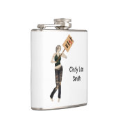 Zombie Button Up Girl Protest I Drink Flask Flachmann (Rechts)