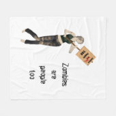 Zombie Button Up Girl Protest I Fleece Blanket (Vorderseite (Horizontal))