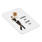 Zombie Button Up Girl Protest I Flexible Magnet (Rechte Seite)