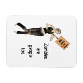 Zombie Button Up Girl Protest I Flexible Magnet (Horizontal)