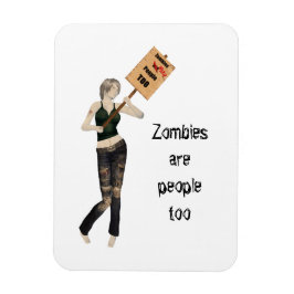 Zombie Button Up Girl Protest I Flexible Magnet