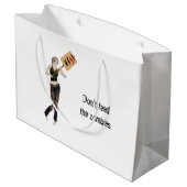 Zombie Button Up Girl Protest I Gift Bag Große Geschenktüte (Rückseite Schrägansicht)