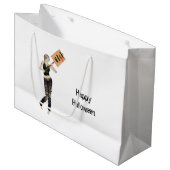 Zombie Button Up Girl Protest I Gift Bag Große Geschenktüte (Vorderseite Schrägansicht)