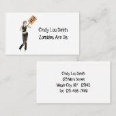 Zombie Button Up Girl Protest I Kontaktkarte Visitenkarte (Vorne/Hinten)