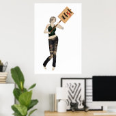 Zombie Button Up Girl Protest I Poster (Heimbüro)
