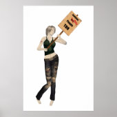 Zombie Button Up Girl Protest I Poster (Vorne)