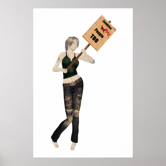Zombie Button Up Girl Protest I Poster (Vorne)