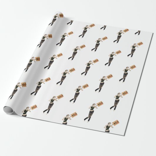 Zombie Button Up Girl Protest I Wrapping Paper Geschenkpapier (Ungerollt)