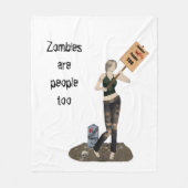 Zombie Button Up Girl Protest II Fleece Blanket (Vorderseite)