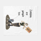 Zombie Button Up Girl Protest II Fleece Blanket (Vorderseite (Horizontal))
