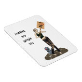 Zombie Button Up Girl Protest II Flexible Magnet (Rechte Seite)