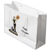 Zombie Button Up Girl Protest II Geschenktasche Große Geschenktüte (Vorderseite Schrägansicht)