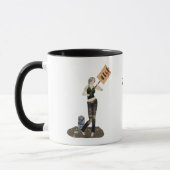 Zombie Button Up Girl Protest II Kaffee Tasse (Links)