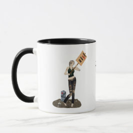 Zombie Button Up Girl Protest II Kaffee Tasse