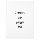 Zombie Button Up Girl Protest II Klemmbrett (Rückseite)