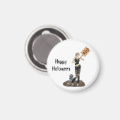 Zombie Button Up Girl Protest II Magnet (Vorderseite/Rückseite)