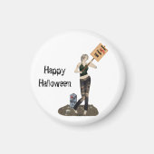 Zombie Button Up Girl Protest II Magnet (Vorne)