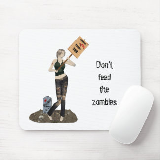 Zombie Button Up Girl Protest II Mouse Pad Mousepad