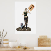 Zombie Button Up Girl Protest II Poster (Küche)