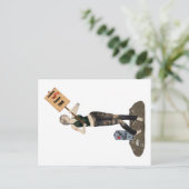 Zombie Button Up Girl Protest II Postkarte (Stehend Vorderseite)