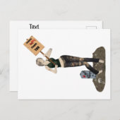 Zombie Button Up Girl Protest II Postkarte (Vorne/Hinten)