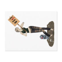 Zombie Button Up Girl Protest II Postkarte