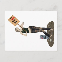 Zombie Button Up Girl Protest II Postkarte