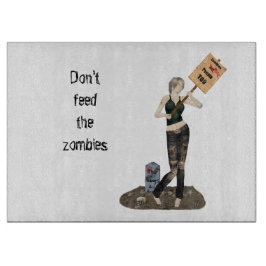 Zombie Button Up Girl Protest II Schneidebrett