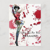 Zombie Button Up Postkarte (Vorderseite)