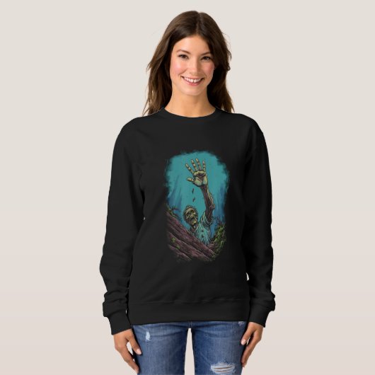 Zombie by Haunted Horror Halloween Sweatshirt (Vorne ganz)