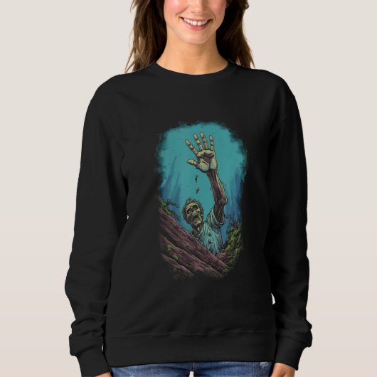 Zombie by Haunted Horror Halloween Sweatshirt (Vorderseite)