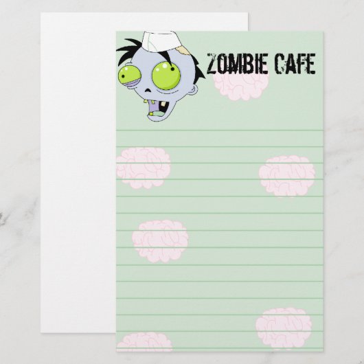 Zombie-Café Briefpapier (Vorne/Hinten)