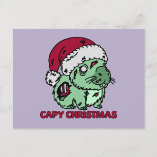 Zombie Capybara Weihnachten Postkarte