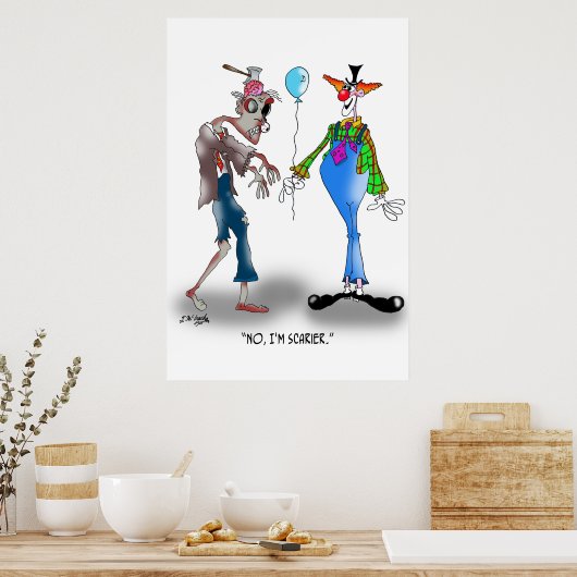 Zombie-Cartoon 9373 Poster (Küche)