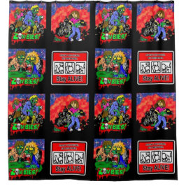 Zombie Cartoon Pattern Duschvorhang