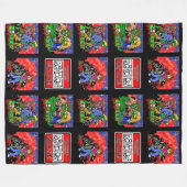Zombie Cartoon Pattern Fleecedecke (Vorderseite (Horizontal))