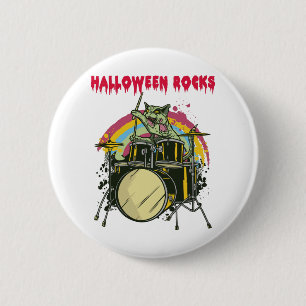 Zombie Cat Drummer Button