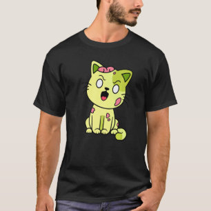 Zombie Cat Halloween Meow Niedliches Monster Grafi T-Shirt